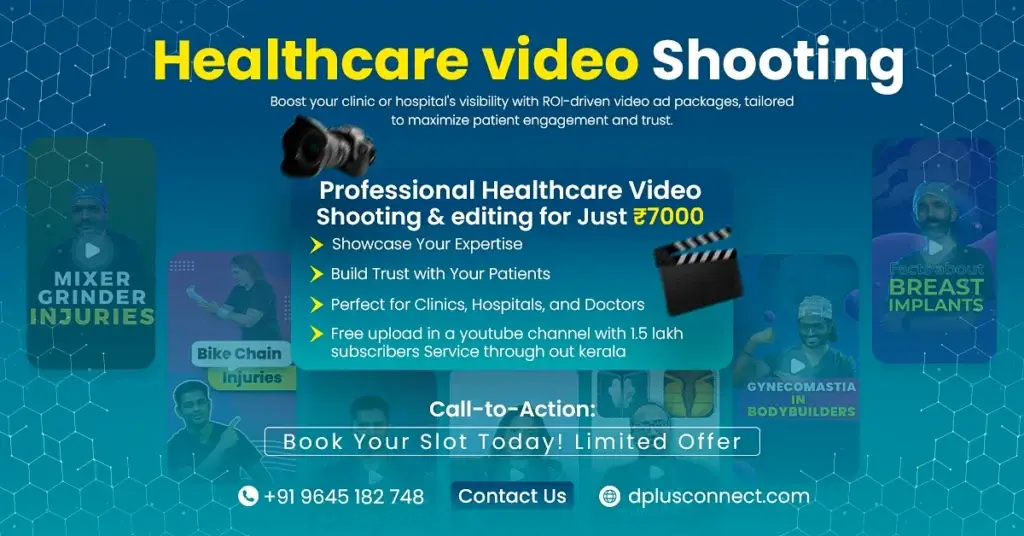 Healthcare video shooting in Kerala capturing expert medical professionals, hospital facilities, and patient care excellence.