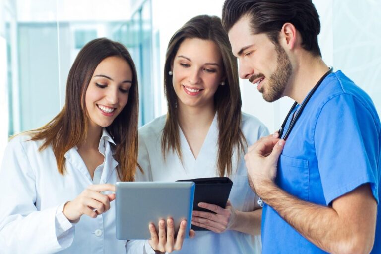 Digital Marketing for Clinics in Kondotty showcasing healthcare professionals collaborating on digital strategies to improve clinic visibility and patient engagement.