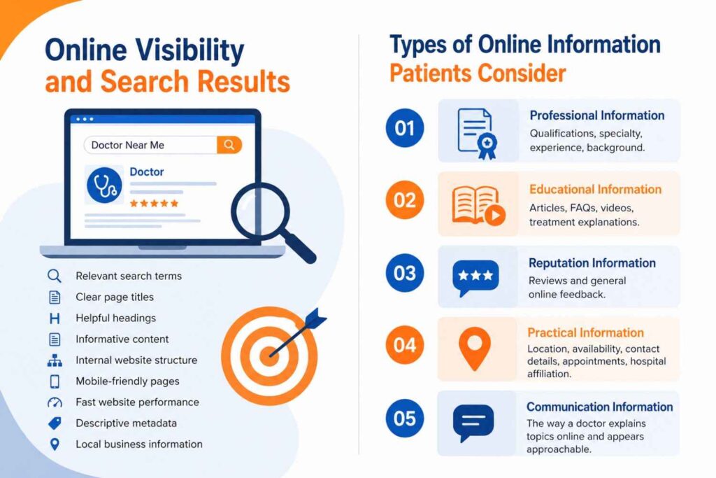 Online visibility and types of information patients consider when researching doctors